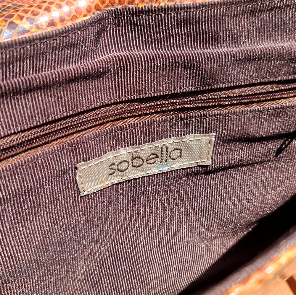 Sobella Brown Python Envelope Clutch Purse - image 3